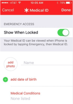 Medical ID Health App Lock