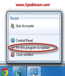 Taskbar Pin Shortcut TipsDotCom