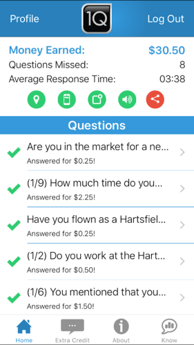 1Q app screen | Network 1 Consulting