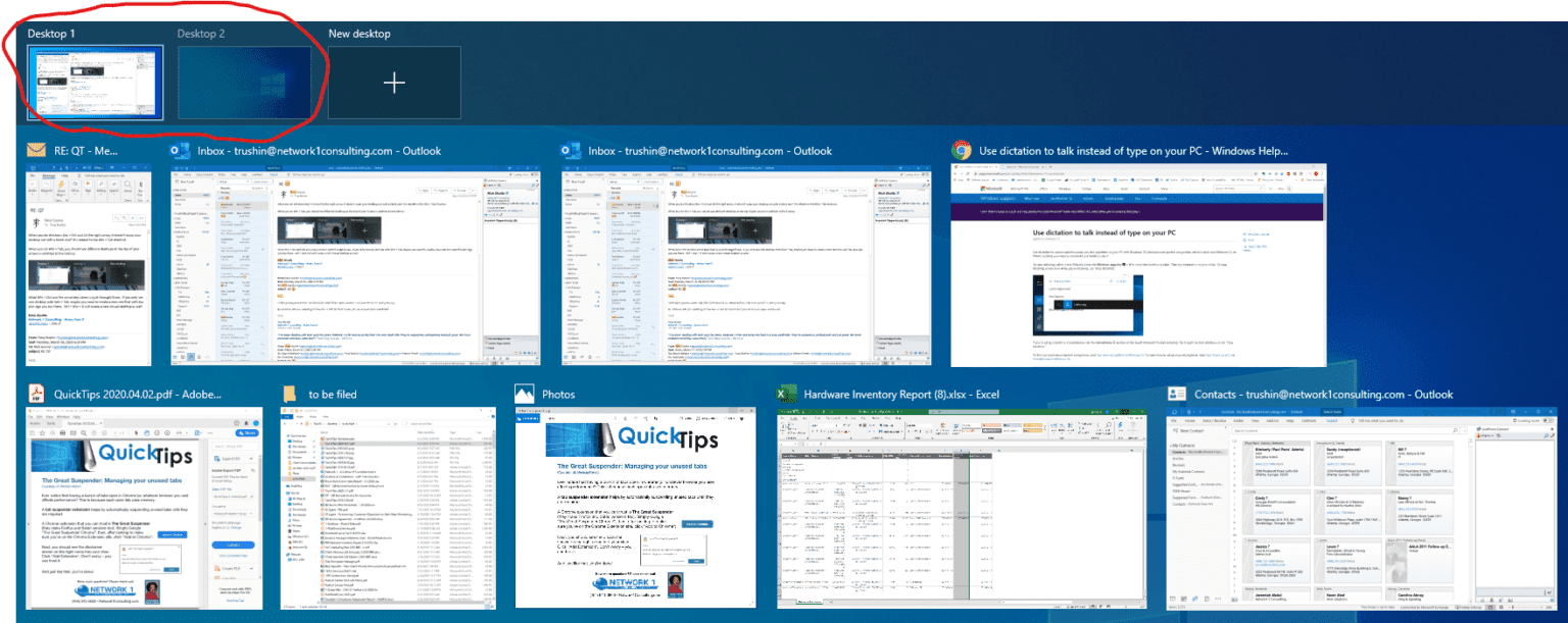 Open Additional Desktops on Windows 10 network1