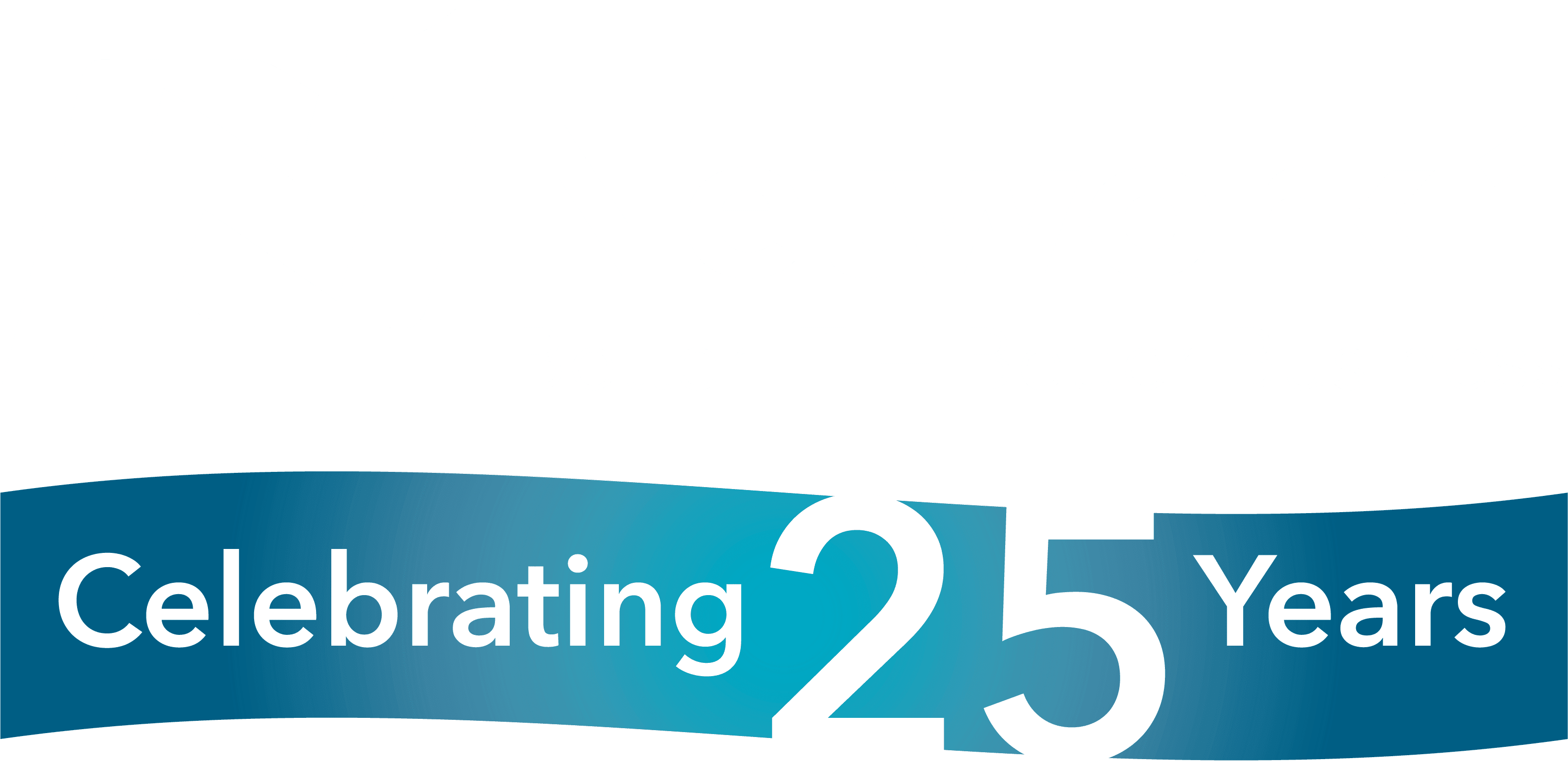 N1 25th logo-WHITE with reg banner