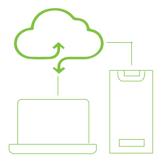 Green cloud connectivity icon
