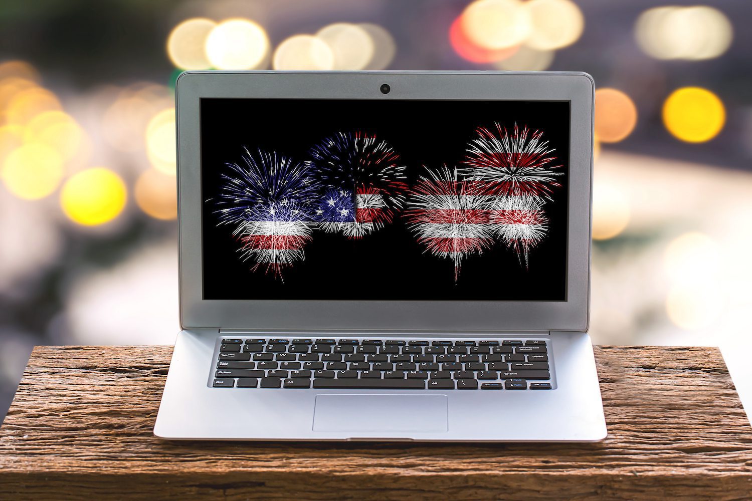 fireworks on a computer screen