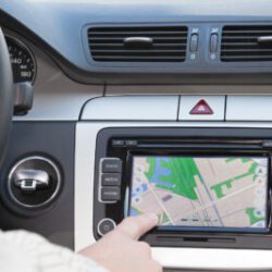 GPS navagation in interior of luxury car