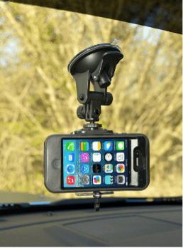 phone used as dash cam in mount