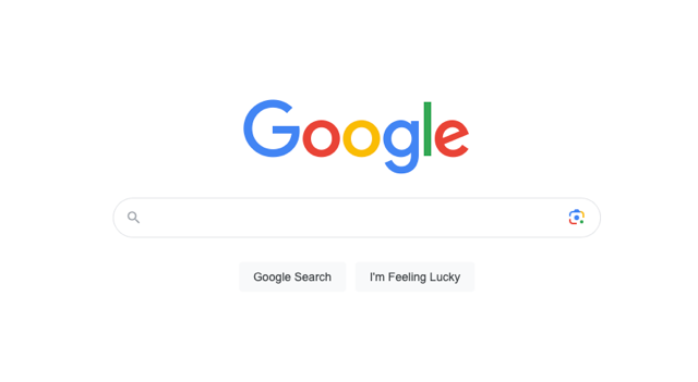 Multicolored Google search bar. 