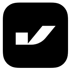 Icon for the Checkmate App, a white check on a black background.