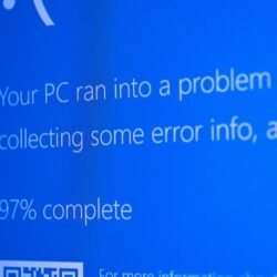 Microsoft blue screen error page.