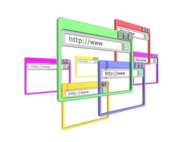 White background with multi-colored browser tabs.
