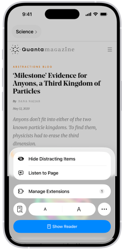 iPhone with Reader Mode open, sourced from support.apple.com