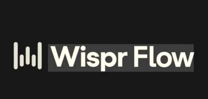 Wispr Flow logo on a black background. 