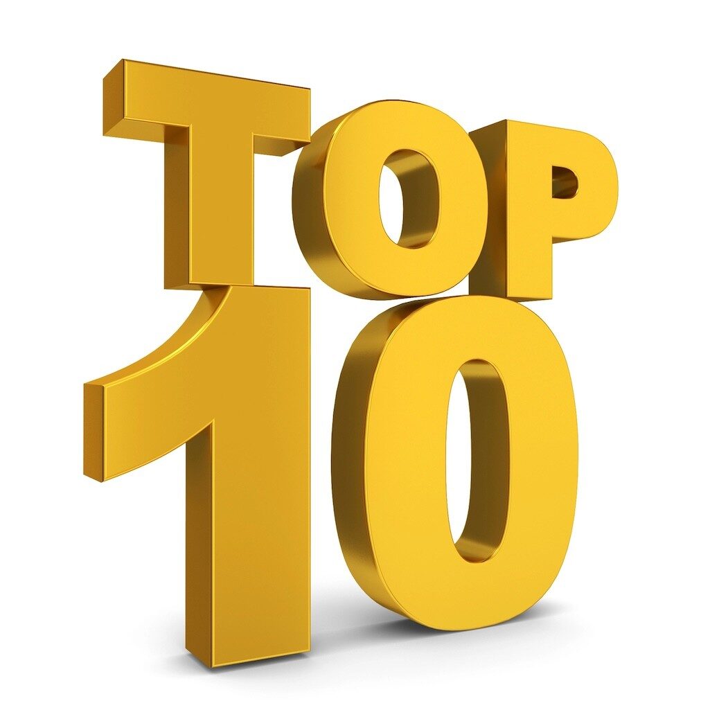 Top Ten in gold font.