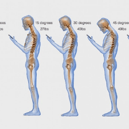 Posture diagram illustrating text neck